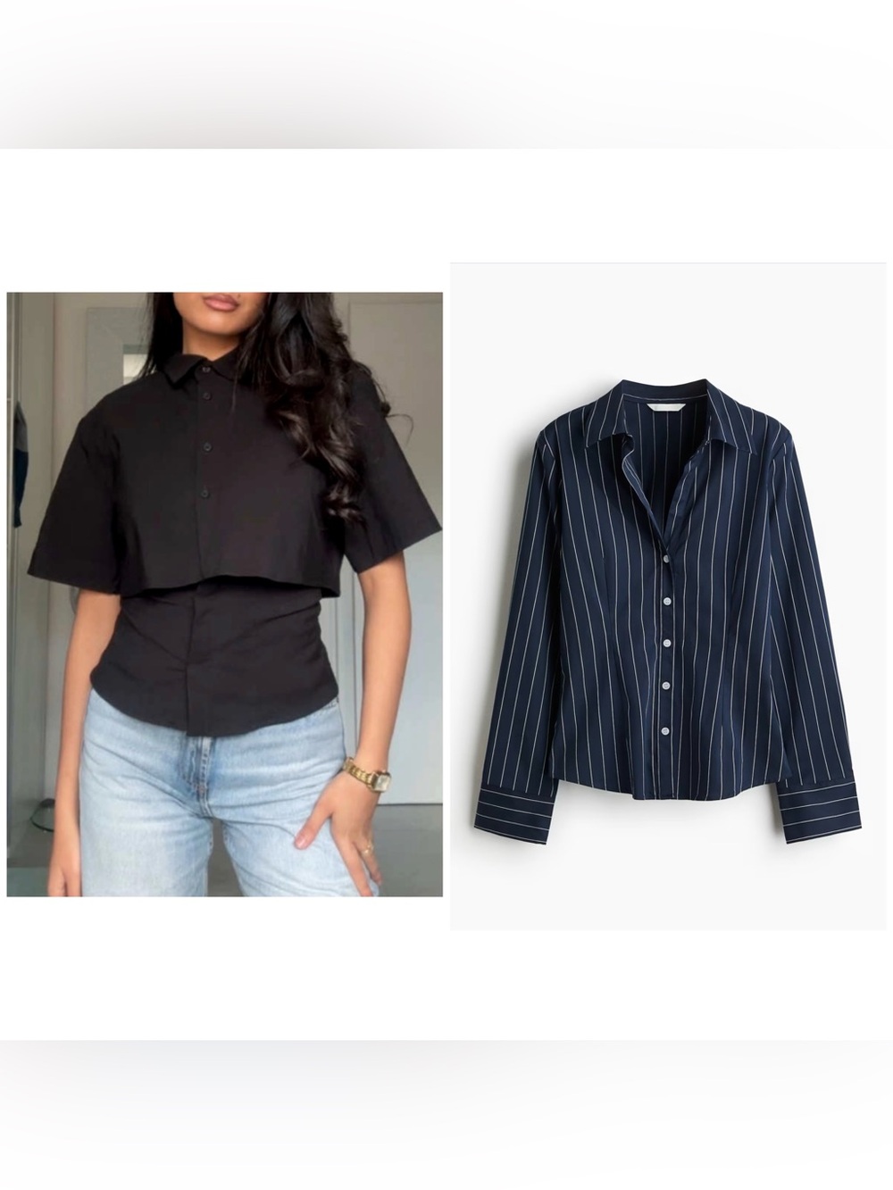 New Two Cinched Waist Tapered waist shirts Zara H&M Large